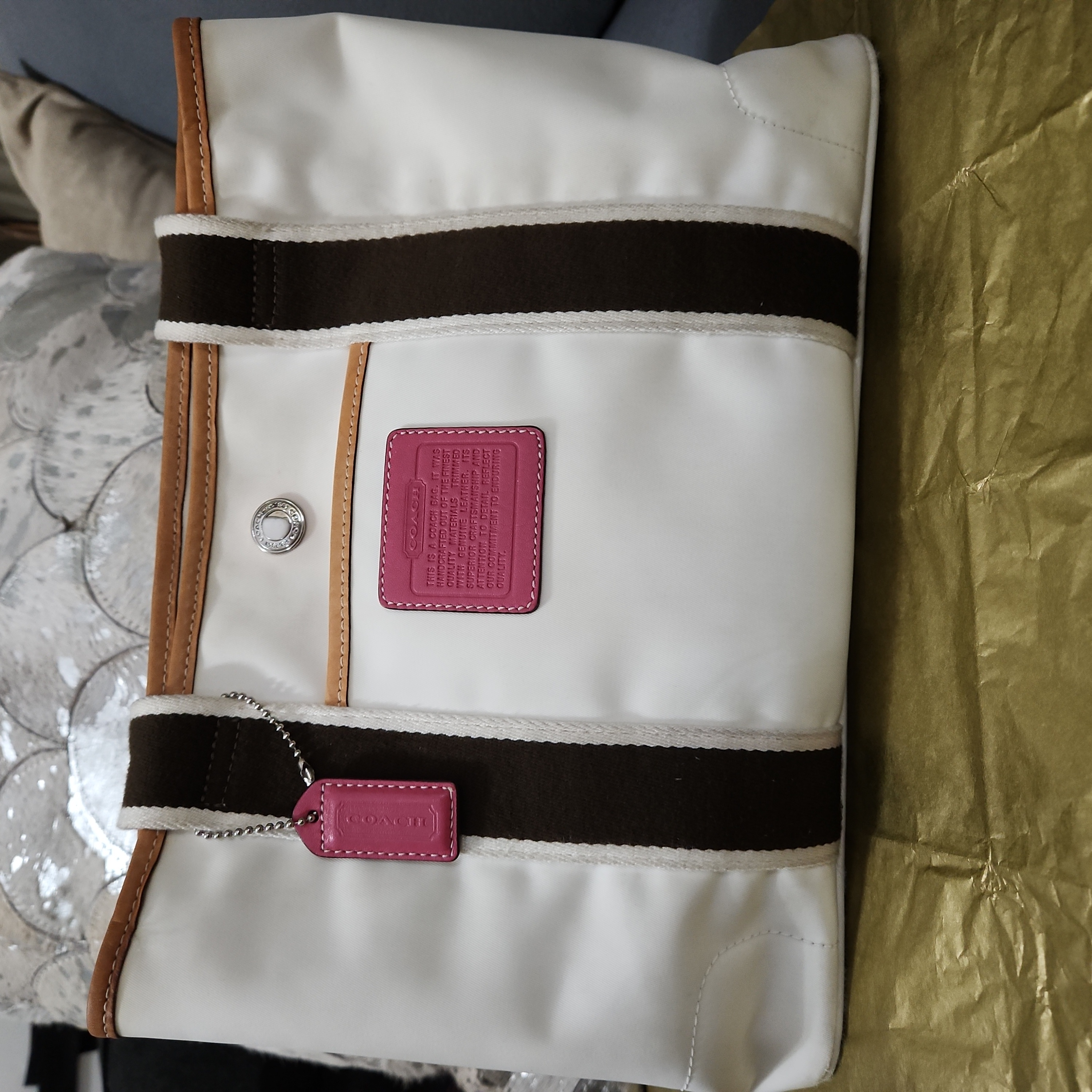 Coach "Hampton" White Full Size Tote